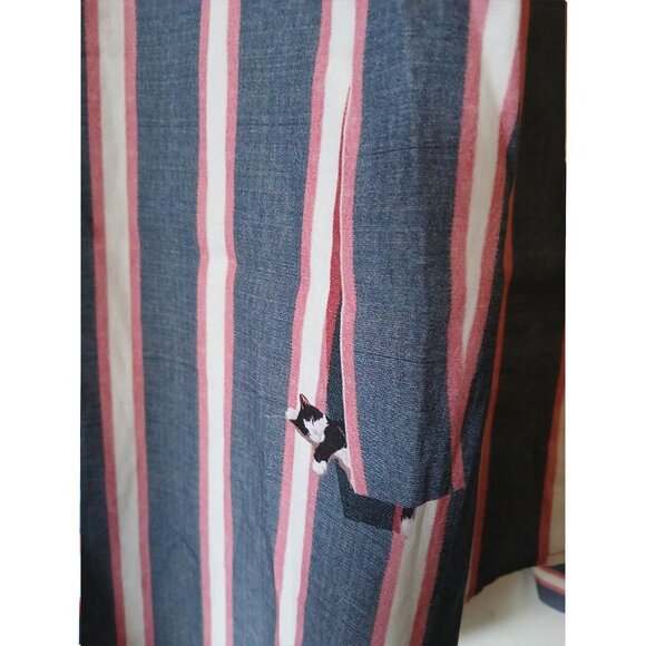 SaintPaul - Trompe l'oeil cat striped shirt - Sz L (fits M) - Picture 5 of 7